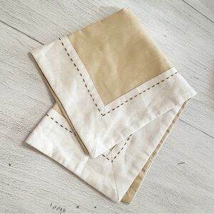 SIGNORIA DI FIRENZE Brown Ivory Embroidered Lumbar Pillow Cover Made In Italy